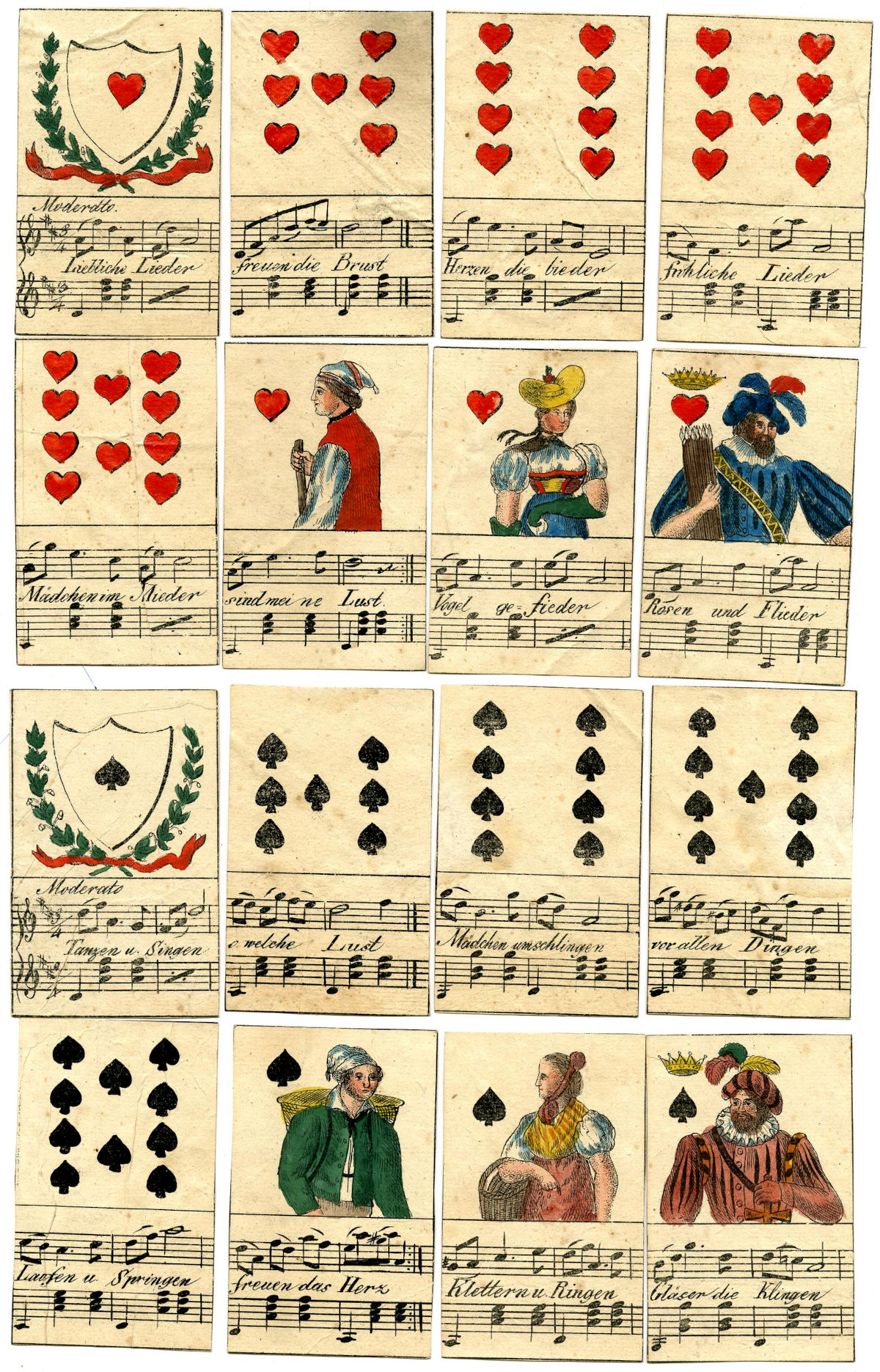 musical playing cards from the Biedermeier period, c.1830s © The Trustees of the British Museum