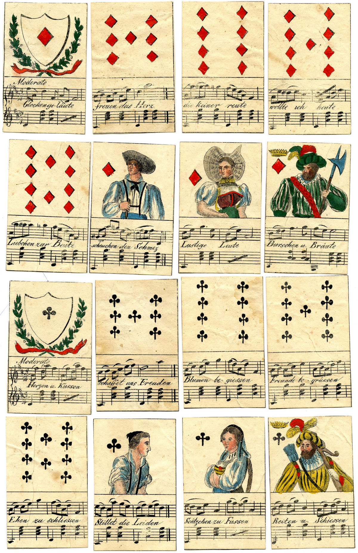 Anonymous musical playing cards from the Biedermeier period, c.1830s © The Trustees of the British Museum
