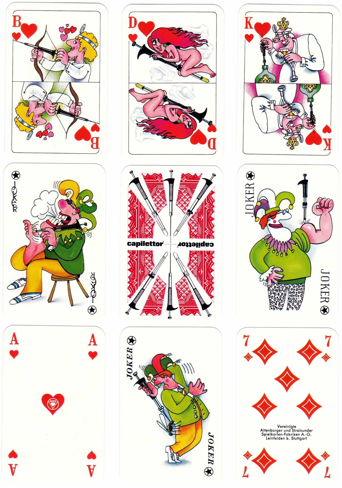 Capilettor health-related playing cards published by VASS, Leinfelden, 1978