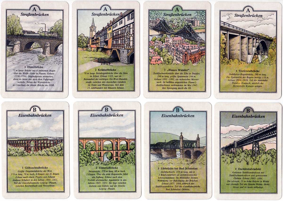 “Historische Verkehrswege” quartet game published by Verlag für Lehrmittel Pössneck, 1988 “Historische Verkehrswege” quartet game published by Verlag für Lehrmittel Pössneck, 1988