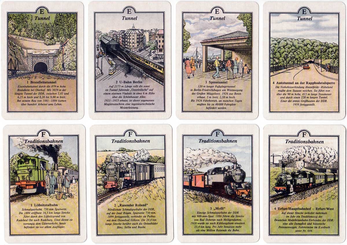 “Historische Verkehrswege” quartet game published by Verlag für Lehrmittel Pössneck, 1988 “Historische Verkehrswege” quartet game published by Verlag für Lehrmittel Pössneck, 1988