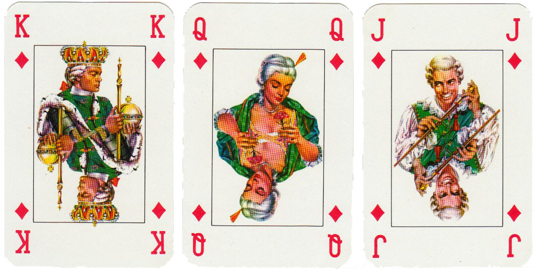 Deck issued to celebrate the Jany Group of Private Investors acquiring a controlling majority of Vereinigte Altenburger und Stralsunder Spielkarten Fabriken, 1983. 