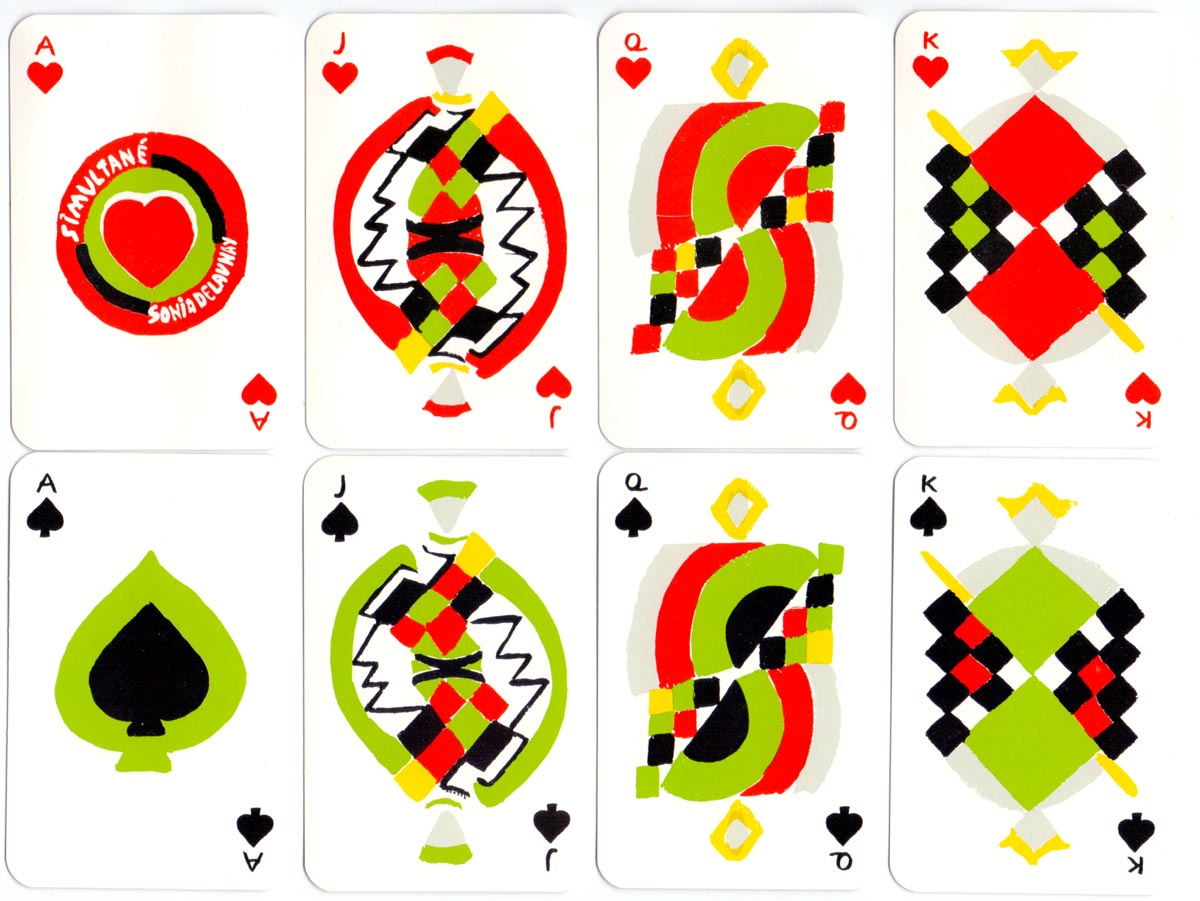 Simultané playing cards designed by Sonia Delaunay