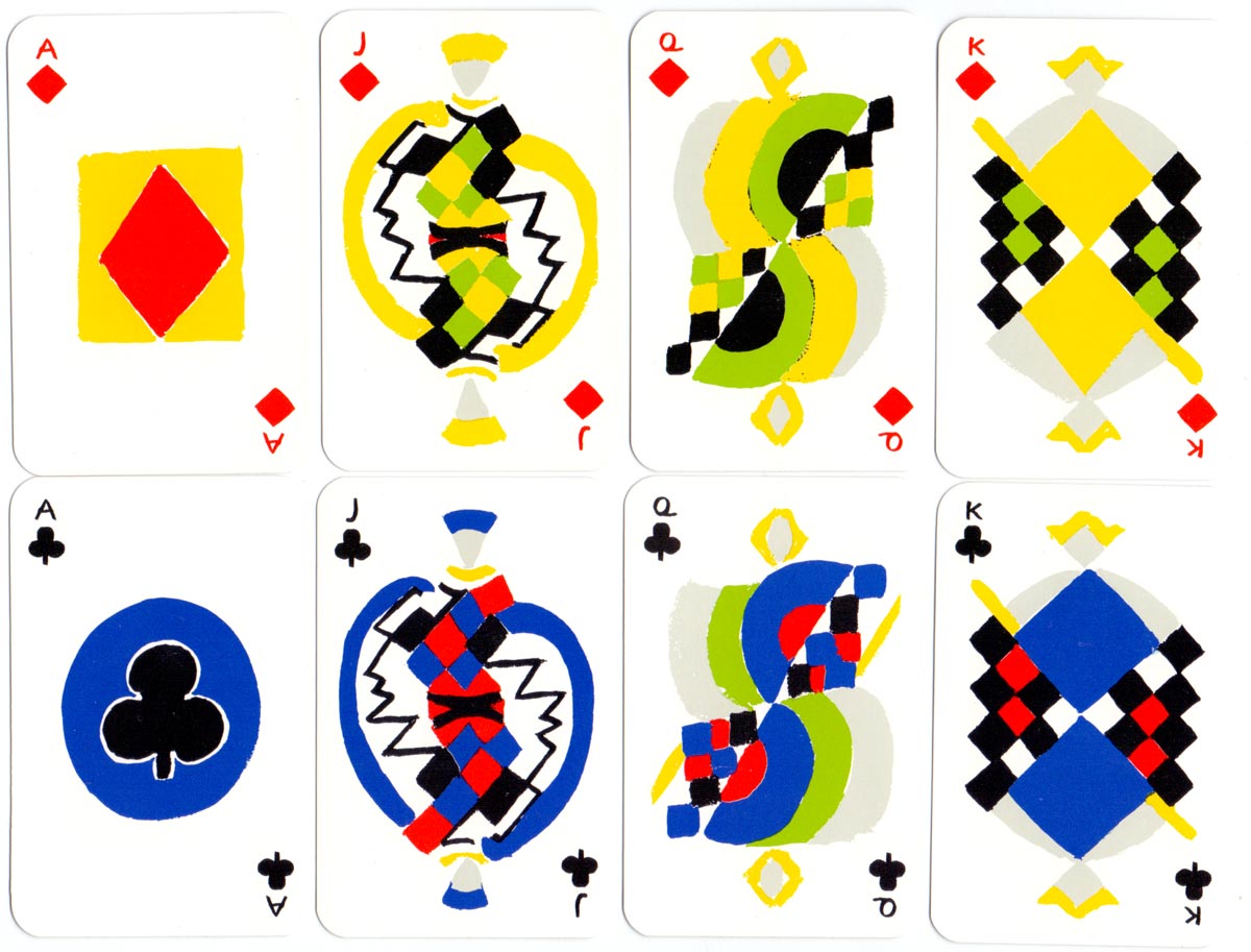 Simultané playing cards designed by Sonia Delaunay