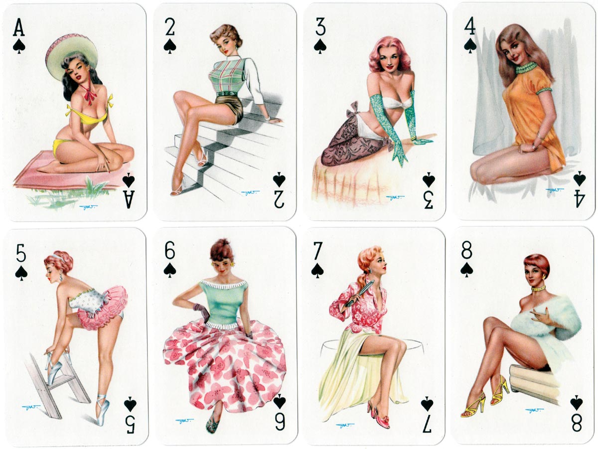Darling pin-up playing cards designed by Heinz Villiger, 1955 Darling pin-up playing cards designed by Heinz Villiger, 1955