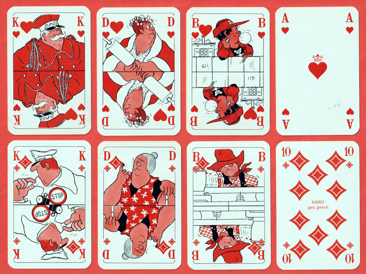 Der Abend advertising playing cards designed by Aribert Nesslinger, printed by Bielefelder Spielkarten GmbH, Bielefeld, Germany, 1978