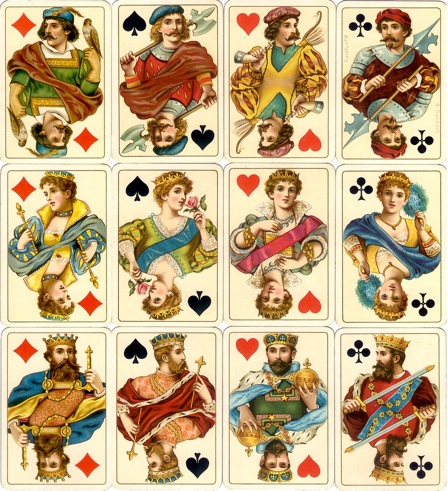 Dondorf's 'Rokoko' No.158 playing cards printed by chromolithography