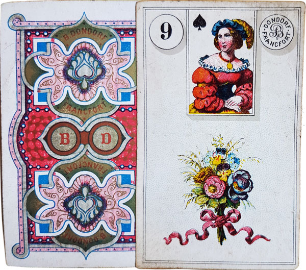 Dondorf's 'Wahrsage-Karten No.1' Madame Lenormand fortune-telling cards, c.1880