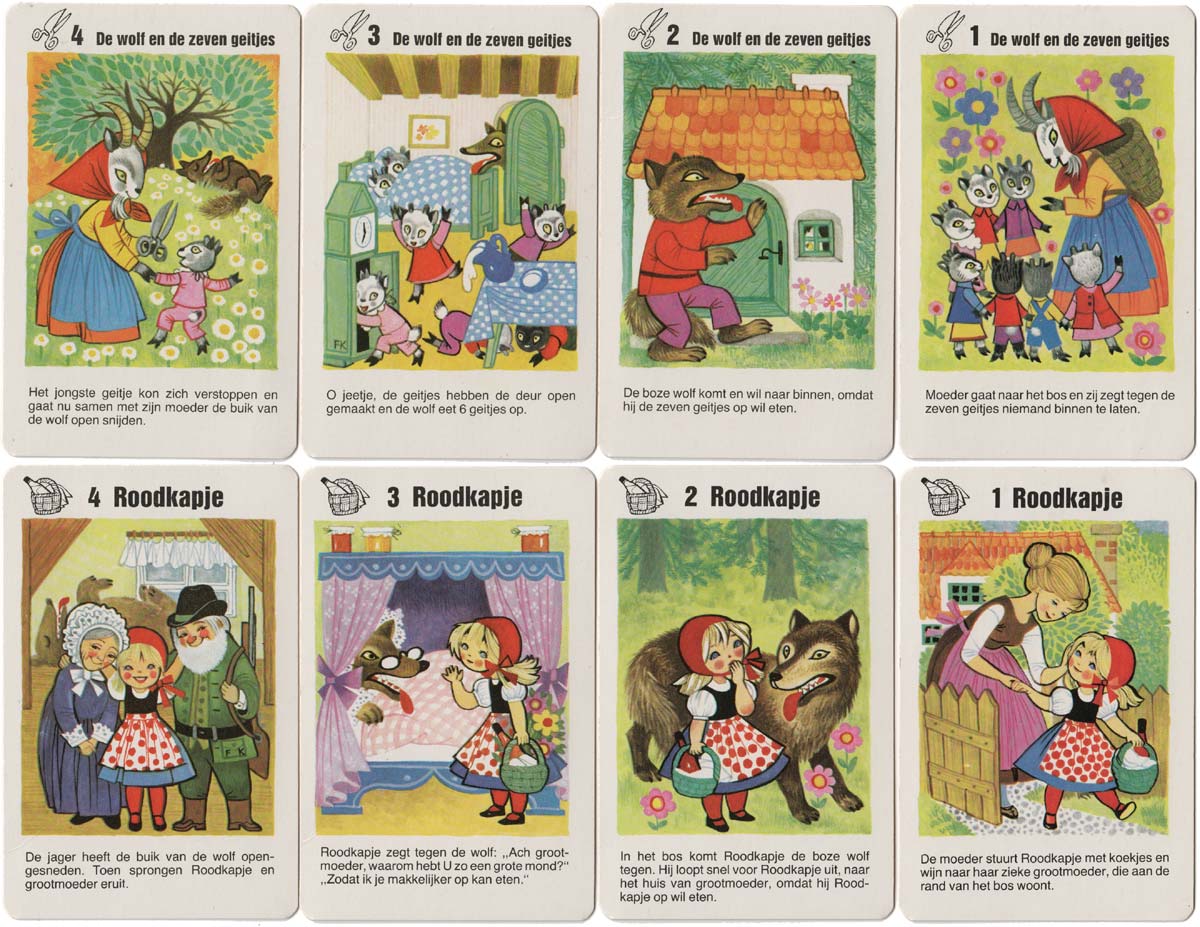 Fairy Tales quartet published by Heinrich Schwarz + Co for Dutch market, c.1970