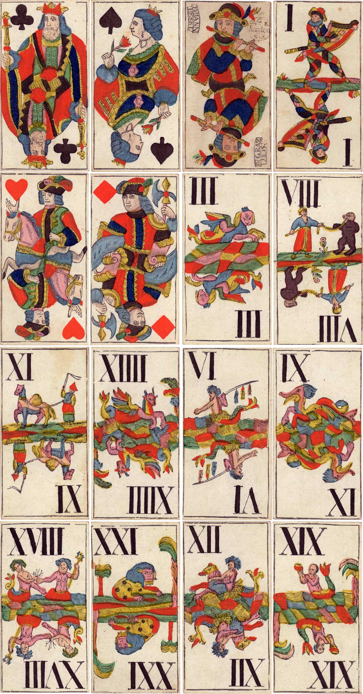 Tarock deck made by Johann Herrl in Graz 1815 Tarock deck made by Johann Herrl in Graz 1815