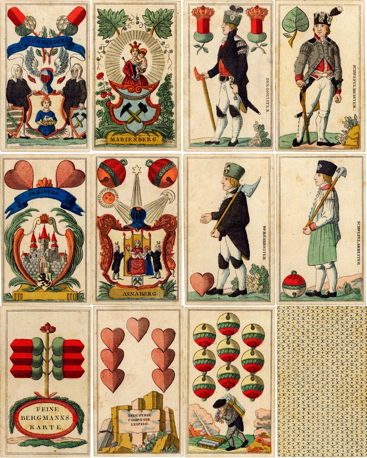 Bergmannskarte, manufactured by Industrie Comptoir, Leipzig, c.1816 Bergmannskarte, manufactured by Industrie Comptoir, Leipzig, c.1816