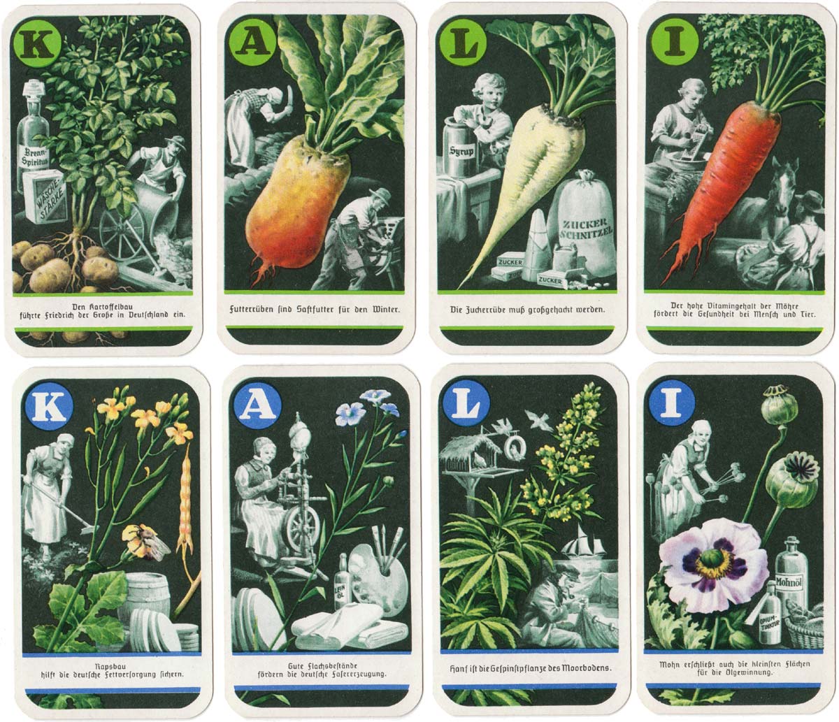 Deutsche Nutzpflanzen - Quartett game promoting Kali brand crop fertilizer, 1938
