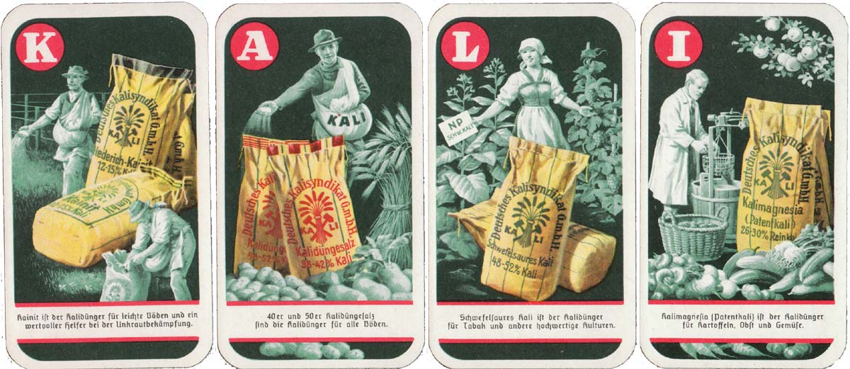 Deutsche Nutzpflanzen - Quartett game promoting Kali brand crop fertilizer, 1938