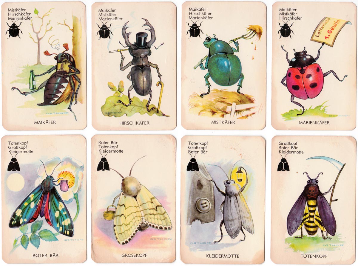 “Kleine Tierwelt” wildlife quartet game designed by Heinz Osthoff, published by Bielefelder Spielkarten GmbH, 1963