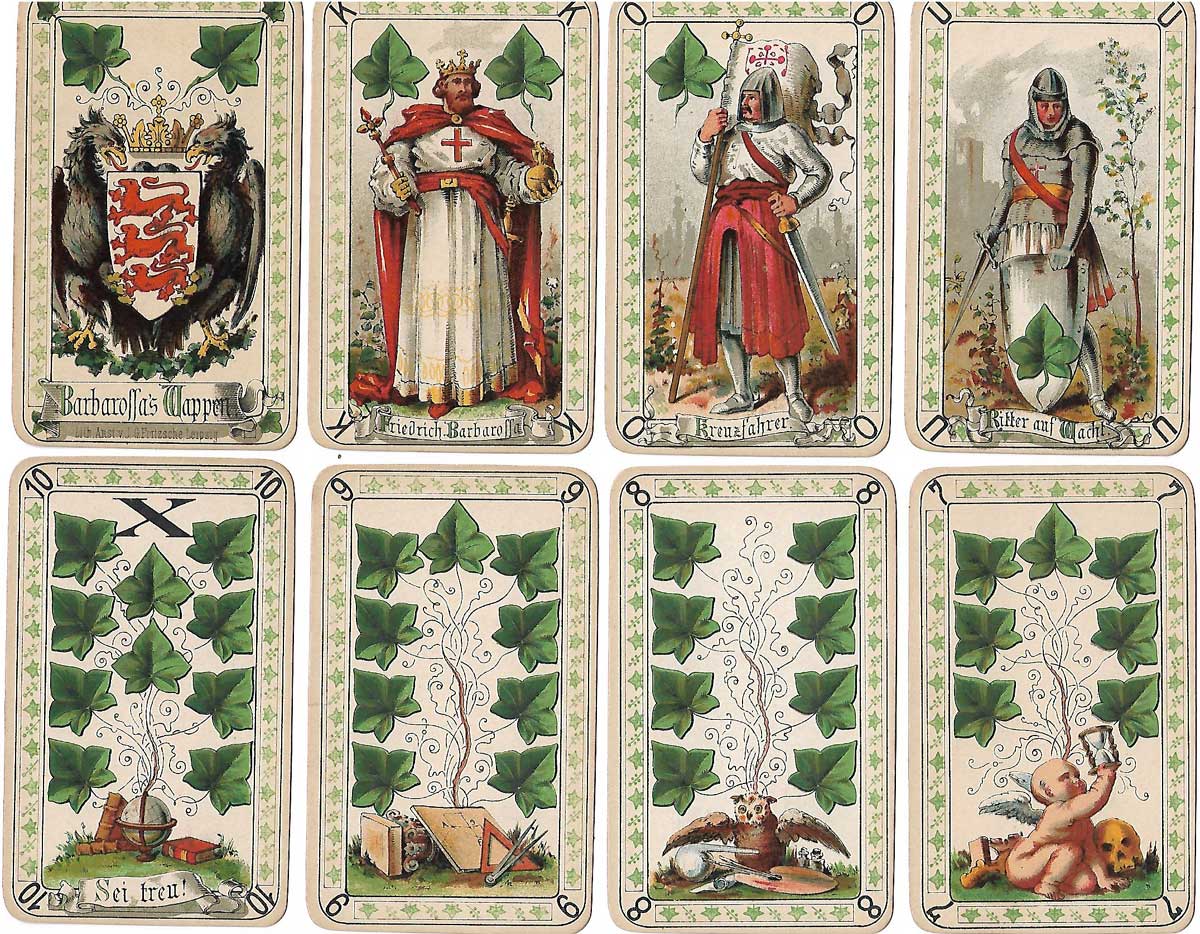 Neue Deutsche Spielkarte (New German playing cards) conceived by Dr. Timon Schroeter, 1883