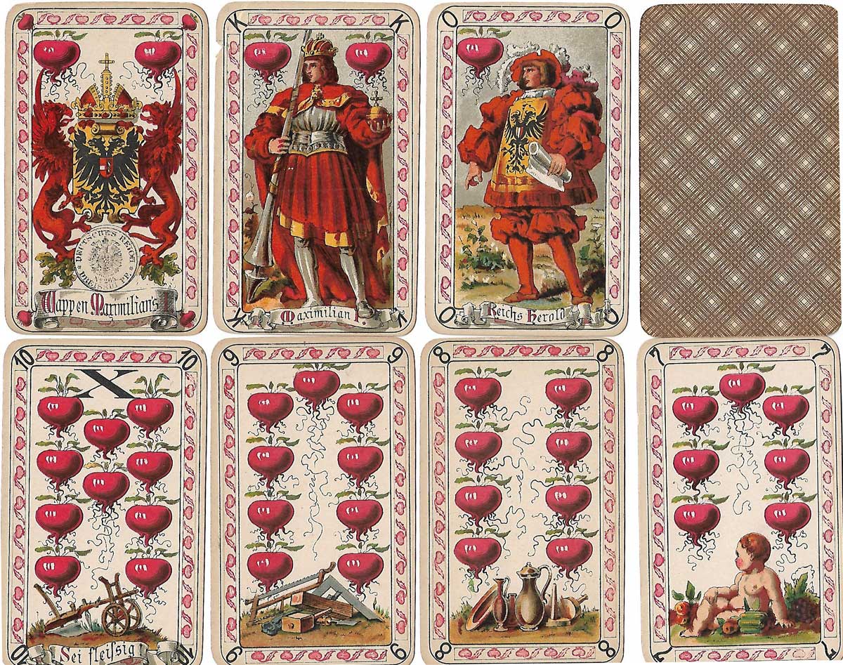 Neue Deutsche Spielkarte (New German playing cards) conceived by Dr. Timon Schroeter, 1883