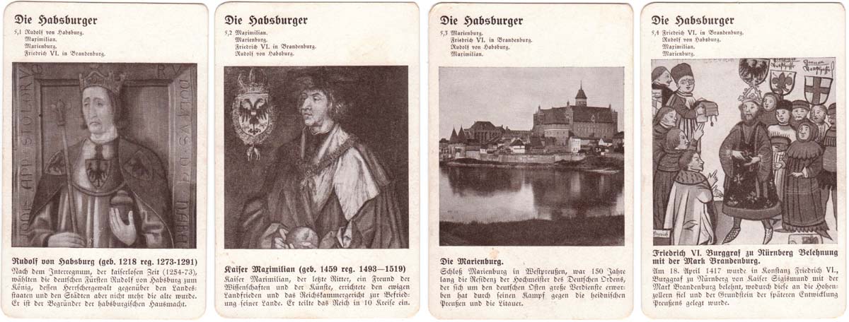 “Deutsche Geschichte” Quartet published by Otto Maier Verlag Ravensburg, c.1930-35