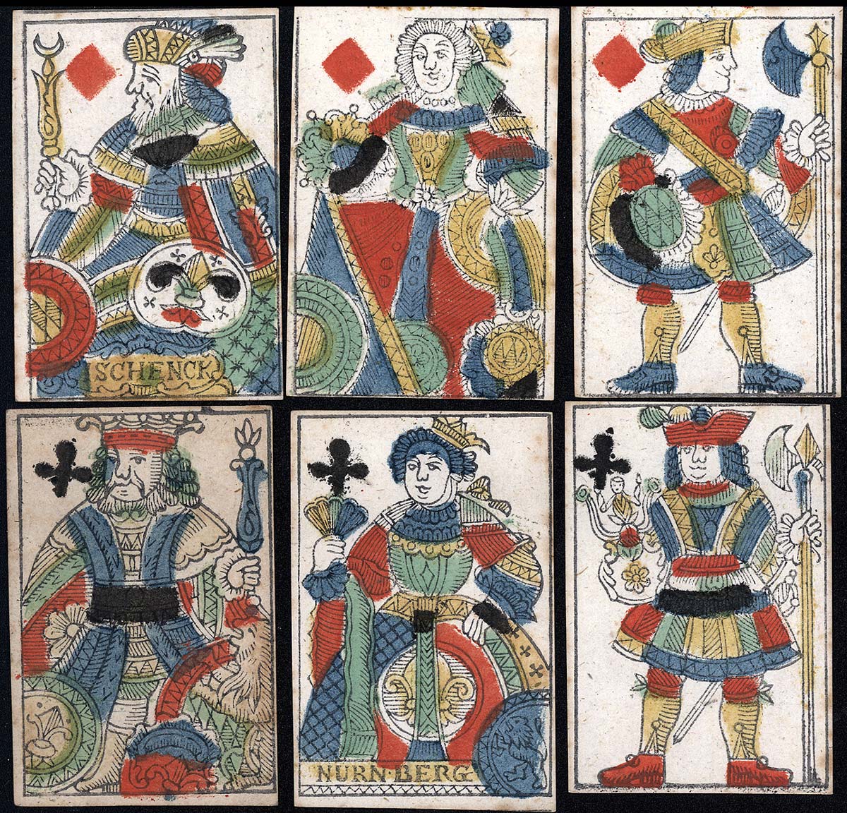 playing cards by I. Schenck, Nuremberg, late XVIIIth century playing cards by I. Schenck, Nuremberg, late XVIIIth century