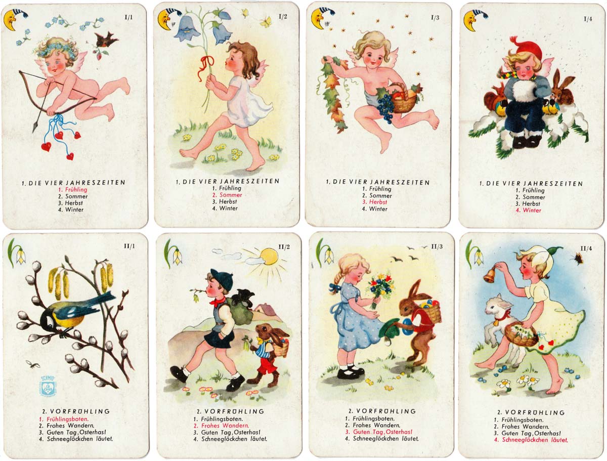 Die 4 Jahreszeiten - Four Seasons quartet game by F X Schmid, Munich 1950