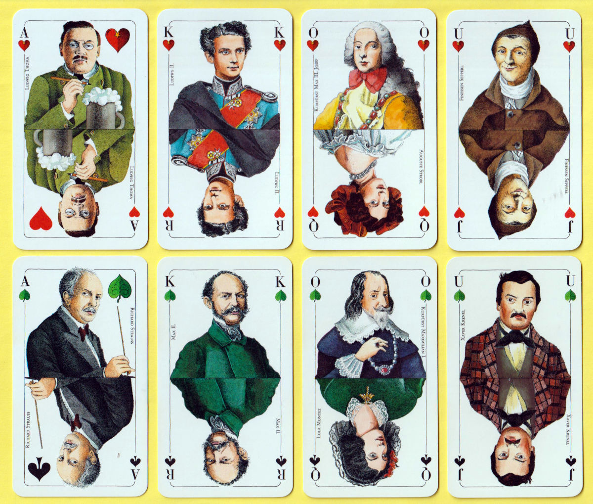 Munich is Trumps playing cards created by H. Forster. Illustrated by Prof. G. Magnus and M. Keller. Printed by F.X. Schmid, Prien am Chiemsee, Germany, c1991