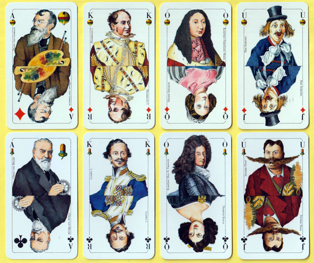 Munich is Trumps playing cards created by H. Forster. Illustrated by Prof. G. Magnus and M. Keller. Printed by F.X. Schmid, Prien am Chiemsee, Germany, c1991