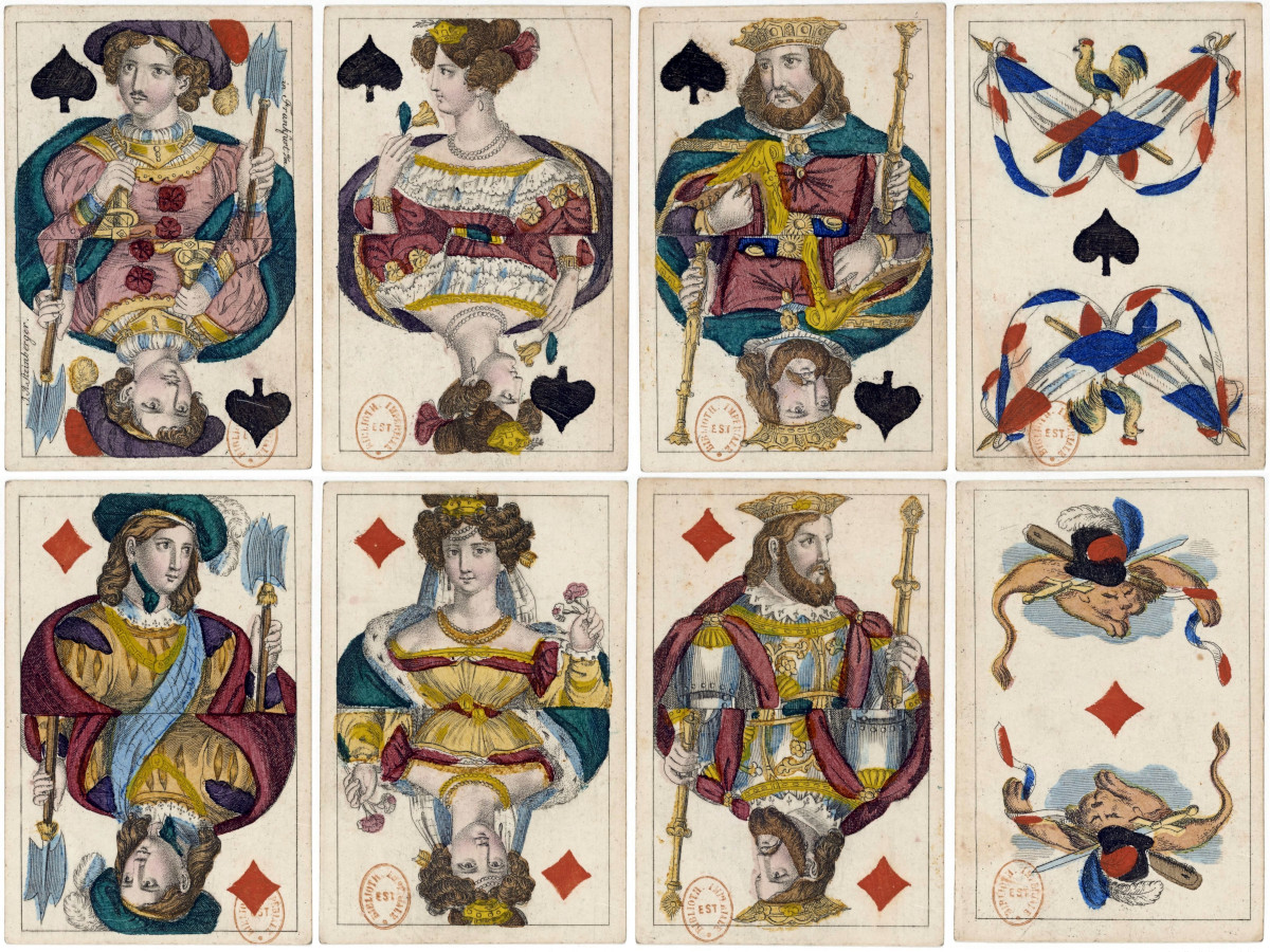 North German N with decorative 'French' aces by Johann Anton Steinberger, 1820. Source gallica.bnf.fr / BnF