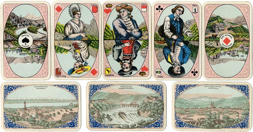 Swiss Album playing cards made by C. L. Wüst, c.1890