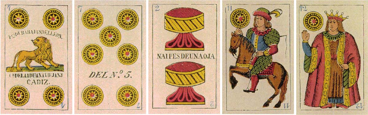 cards from “La Amistad” deck produced by Wüst for J. B. David in Cadiz, Spain, c.1880 cards from “La Amistad” deck produced by Wüst for J. B. David in Cadiz, Spain, c.1880