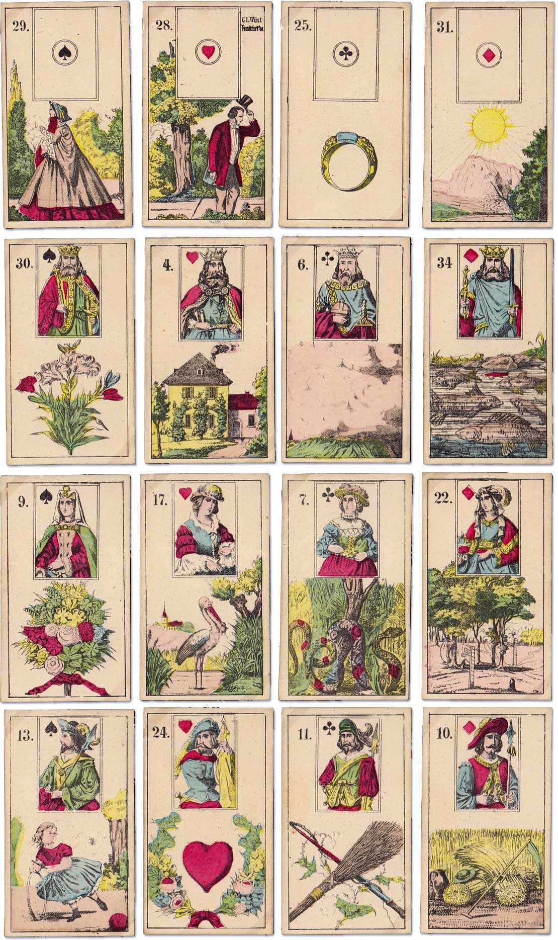 Wüst Lenormand cards, c.1860