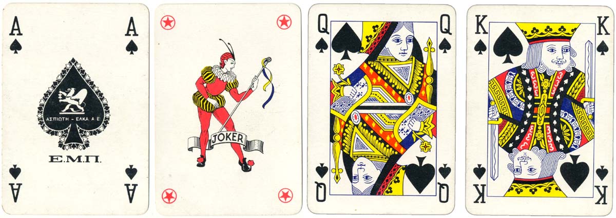 Standard Anglo-American playing cards manufactured by Aspioti-Elka of Athens