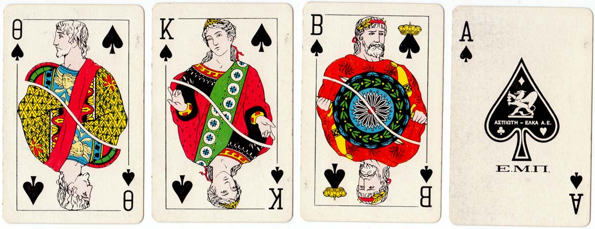 Greek playing cards manufactured by Grafika Teknai Aspioti-Elka of Athens