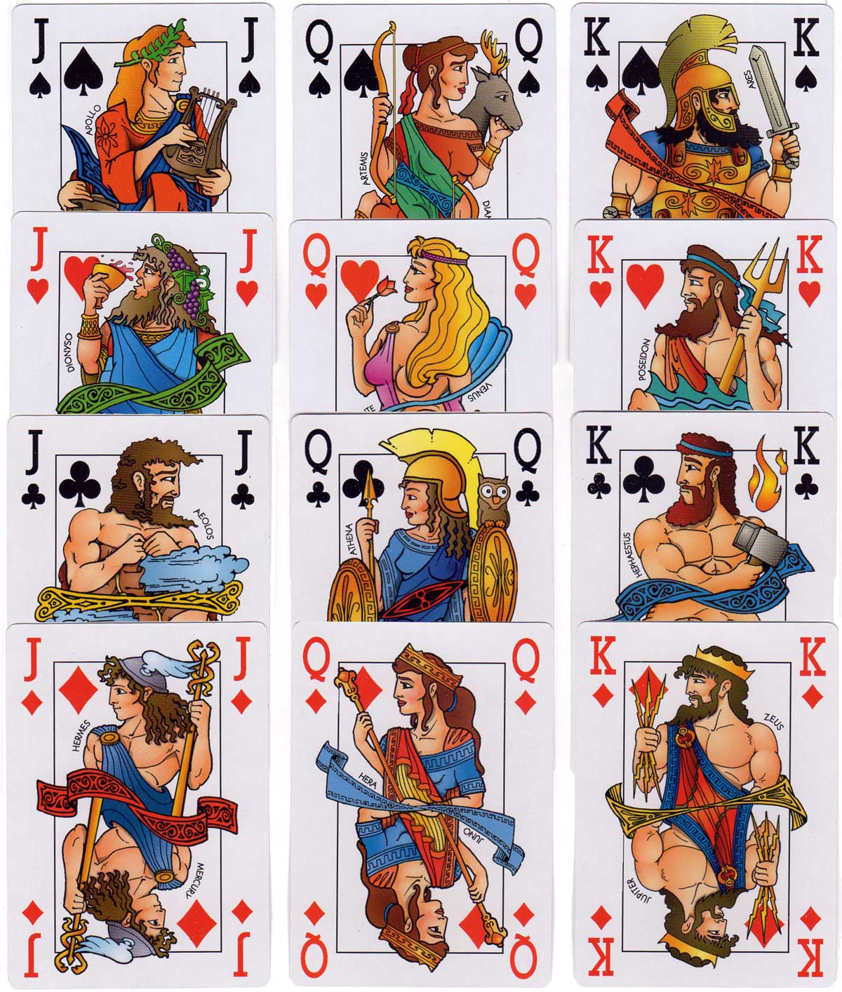 Greek Mythology playing cards published by Editions Haitalis