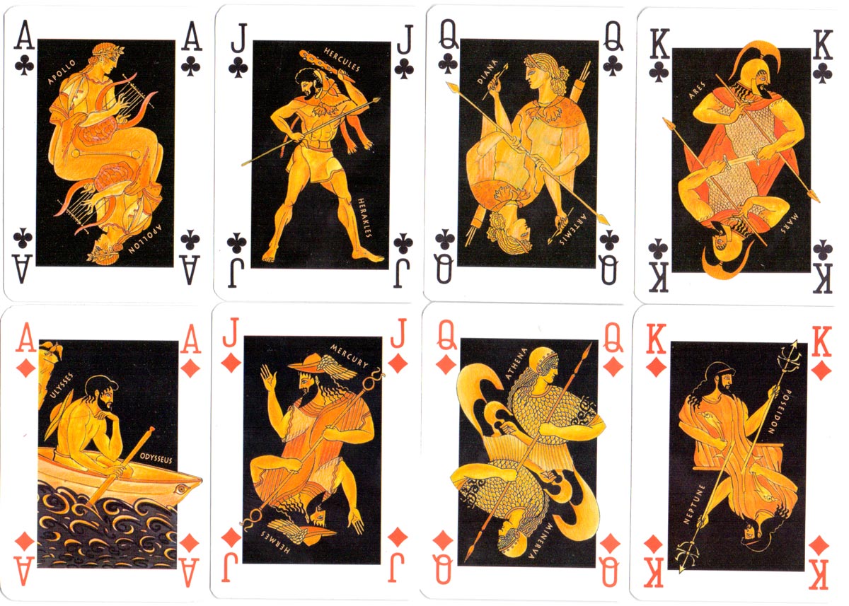 Greek Mythology playing cards published by Greko Editions, Athens, c.1990 Greek Mythology playing cards published by Greko Editions, Athens, c.1990