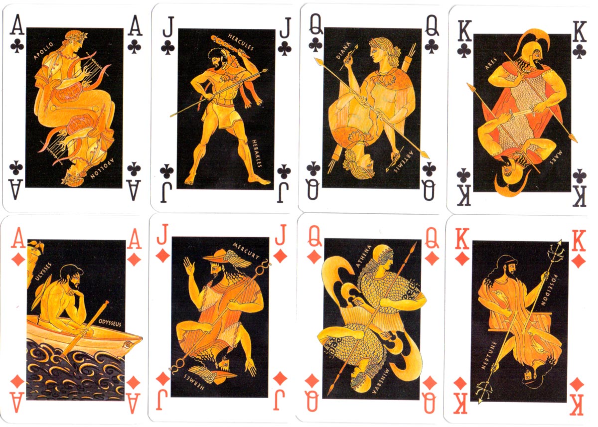 Greek Mythology playing cards published by Greko Editions, Athens, c.1990