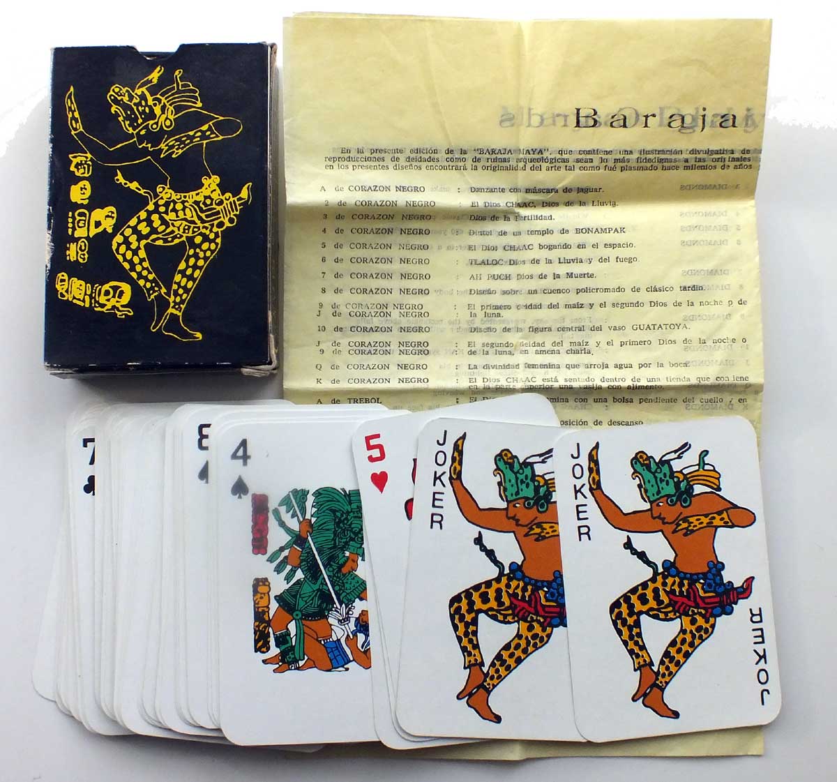 Mayan Mythology Playing-cards from Guatemala, printed by Litografía José Arimany Hijos