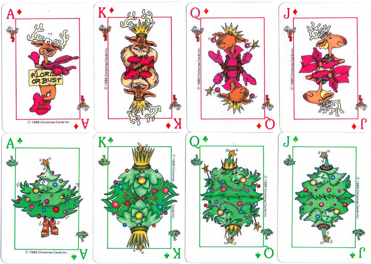 Christmas Playing Cards published by Novelty Playing Cards, Syracuse, New York, 1986