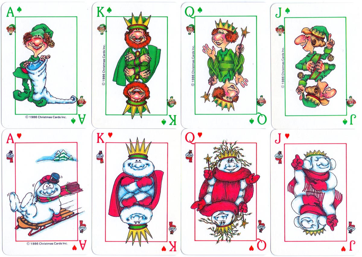 Christmas Playing Cards published by Novelty Playing Cards, Syracuse, New York, 1986