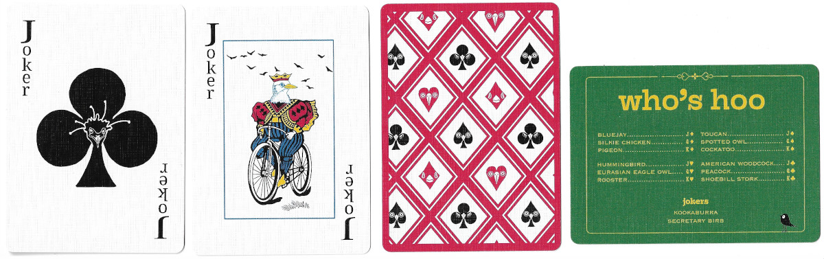 Birb playing cards created by Tracey Churray, printed using makeplayingcards.com in 2024