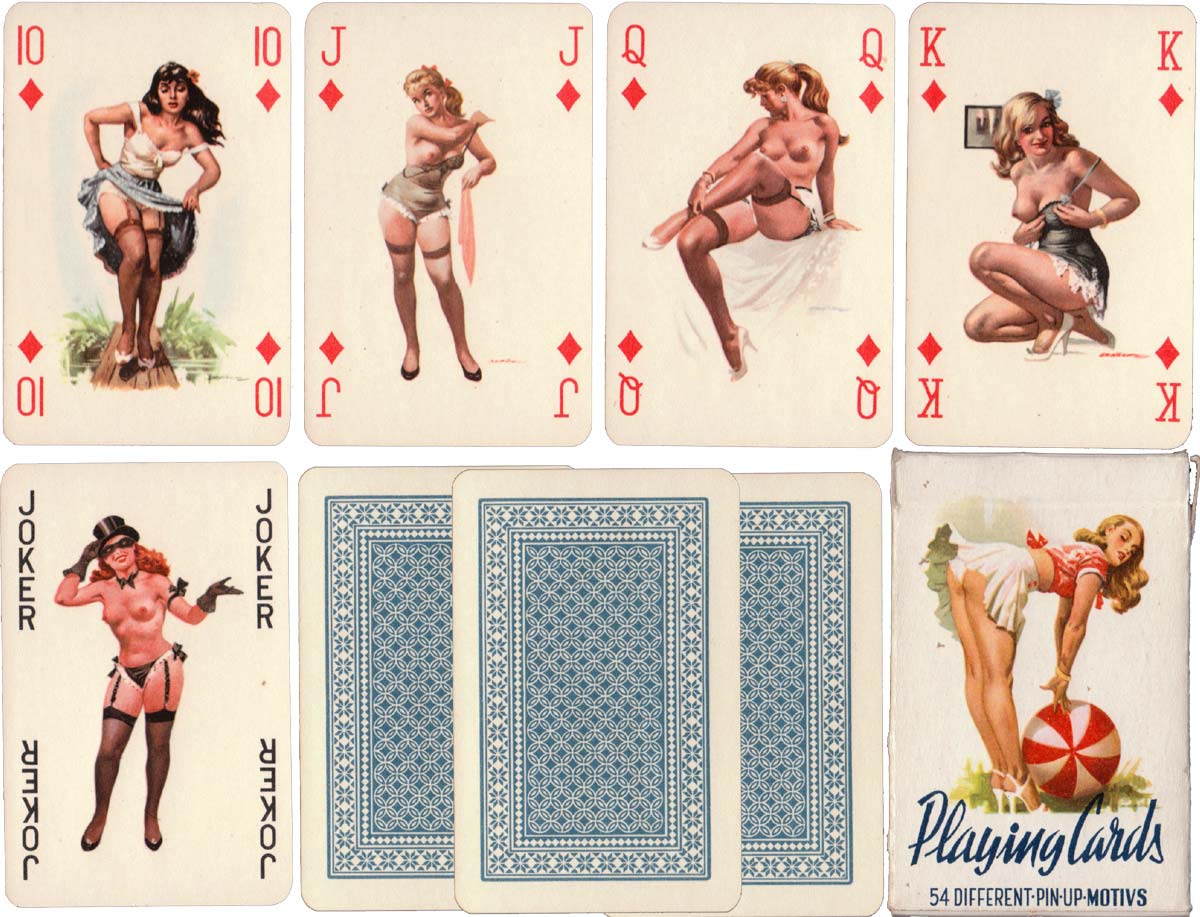 Hungarian pin-up deck illustrated by Imre Sebök, c.1960