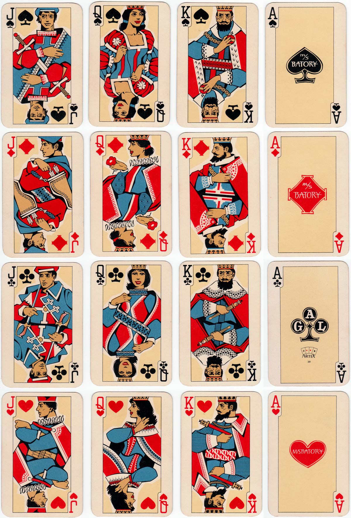 playing cards for Gdynia-America Line, Poland, c.1958