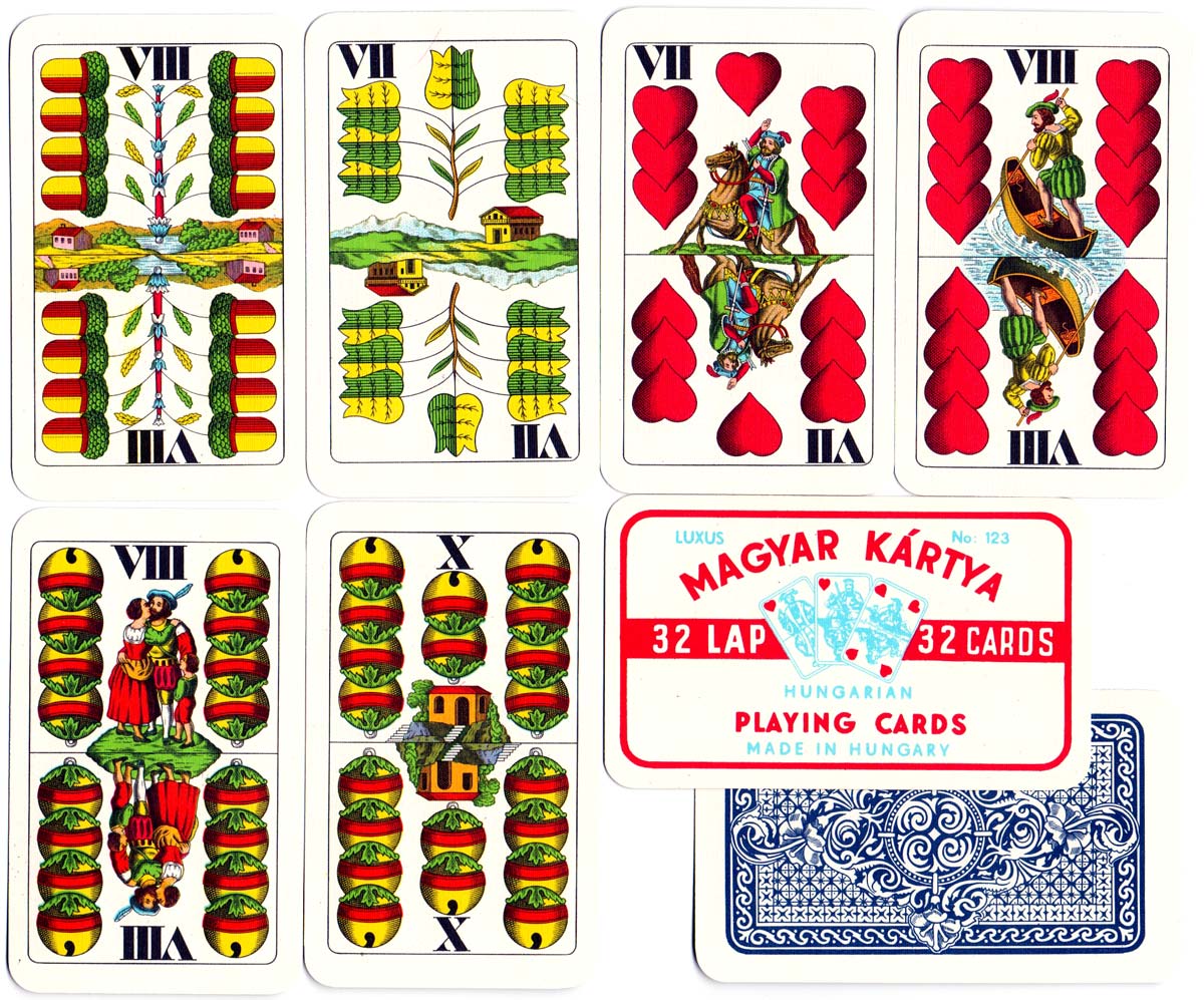 Magyar Kártya Luxus No.123 Hungarian playing cards, made in Hungary, c.1970