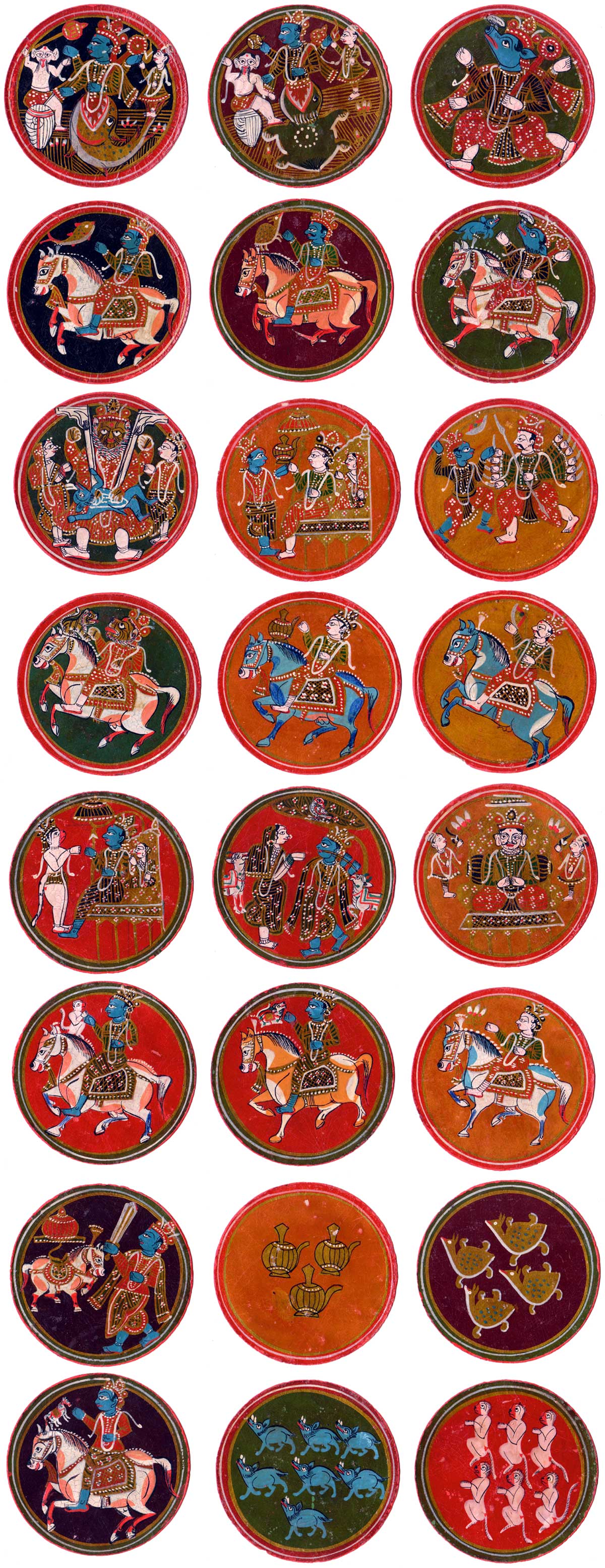 ‘Ganjifa’ playing cards made in Sheopor in the North of Madhya Pradesh province in Central India ‘Ganjifa’ playing cards made in Sheopor in the North of Madhya Pradesh province in Central India