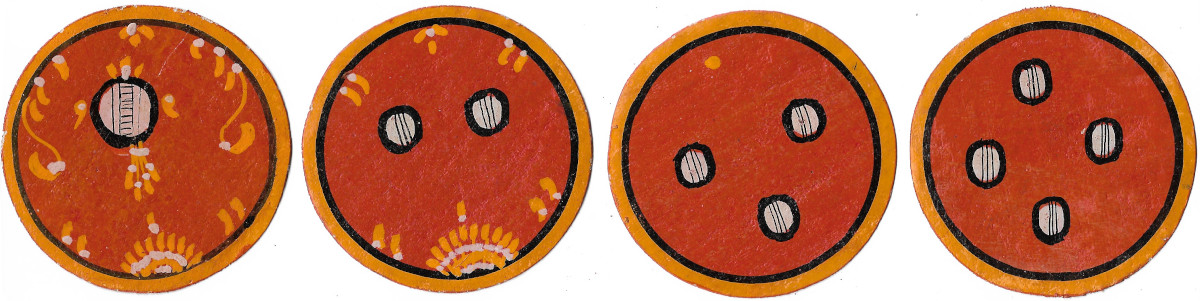 Nabagunjara Ganjifa hand-painted round cards made in India