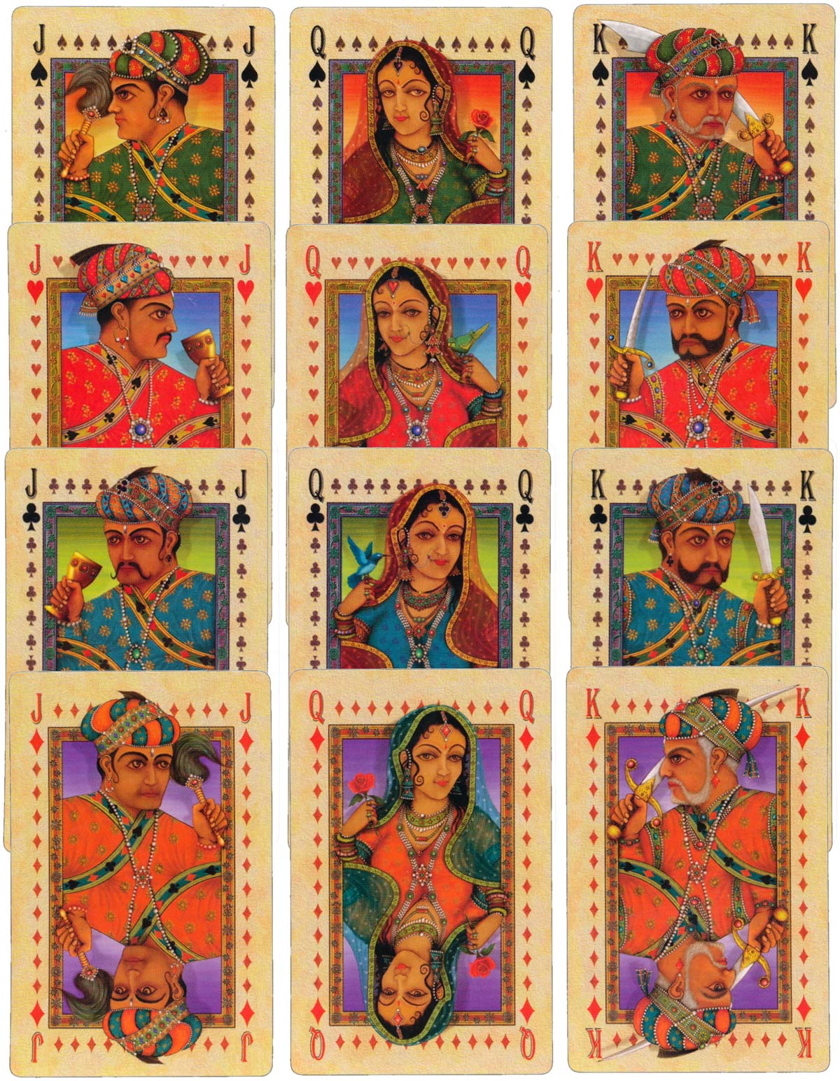 SiRen International playing cards based on traditional style of Indian miniature painting, 1998
