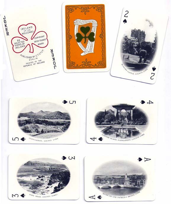 Selected views of Ireland Souvenir playing cards published by the Irish Tourist Board, F. H. Ltd, Dublin, later 1950s