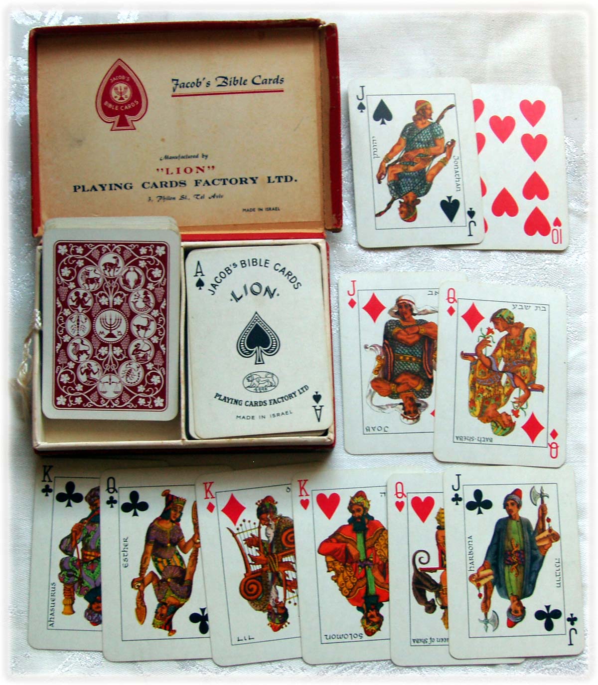 Jacob’s Bible Cards published by Lion Playing Card Factory Ltd, Tel Aviv, 1980s