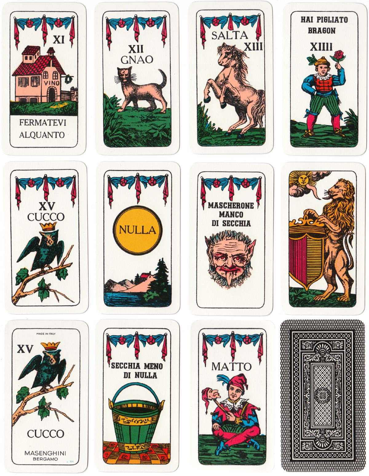 Cuccù or Cucco, an ancient Italian card game, published by Masenghini, 1979