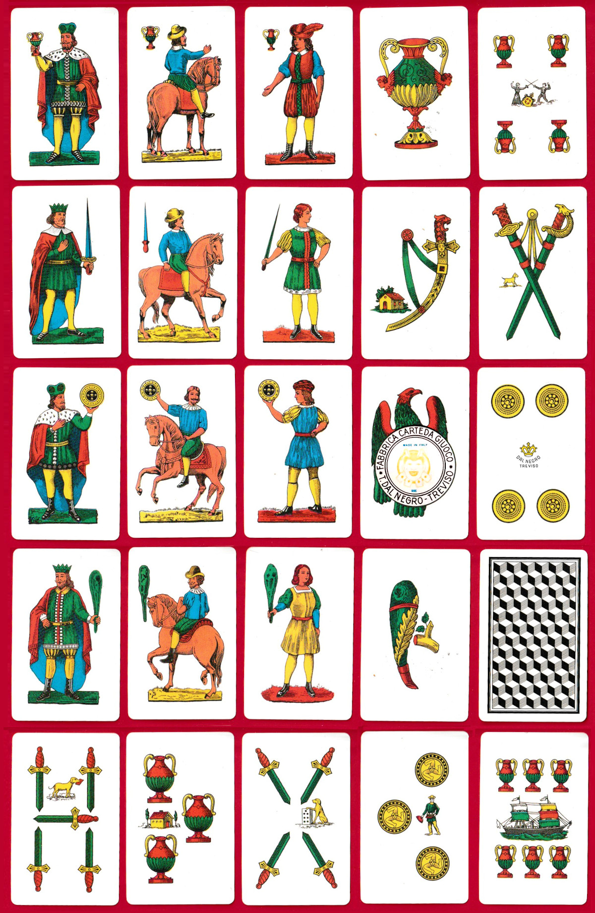 Sicilian Playing Cards (Carte da Gioco) produced by Dal Negro, Treviso, Italy, 2000