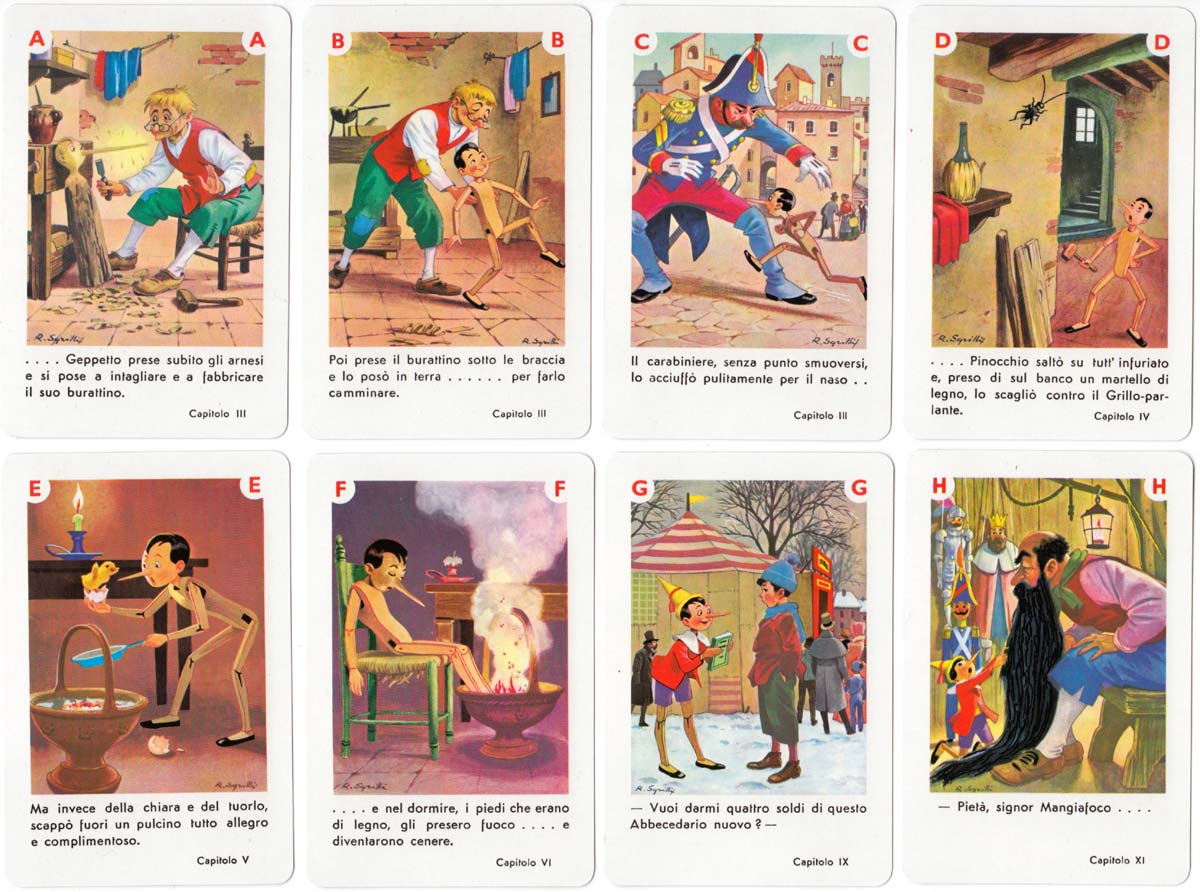 Pinocchio card game produced by Dal Negro, c.1980