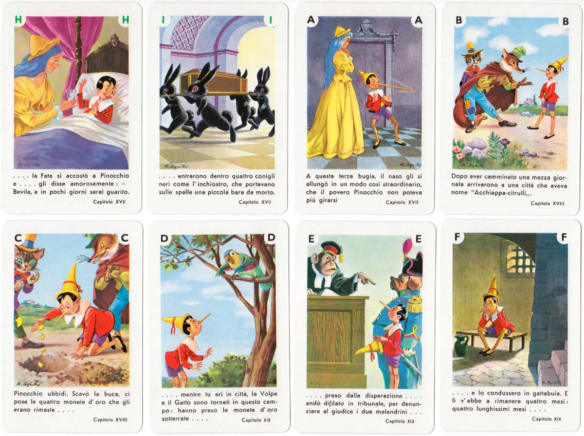 Pinocchio card game produced by Dal Negro, c.1980